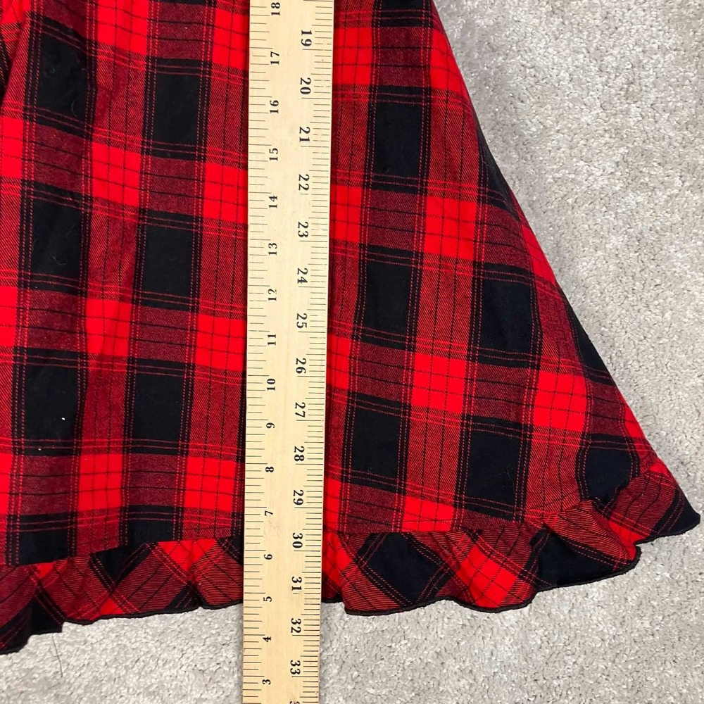 Horoscopez Mini Dress Womens Large Red Black Plaid Ruffle Hem Goth Party Vampire - Picture 10 of 11